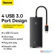 Baseus Lite Series 4-Port Type-C HUB Adapter (Type-C to USB 3.0*4) 25cm Black